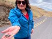 April Aamodt holds a Mormon cricket that she found in Blalock Canyon near Arlington, Oregon.