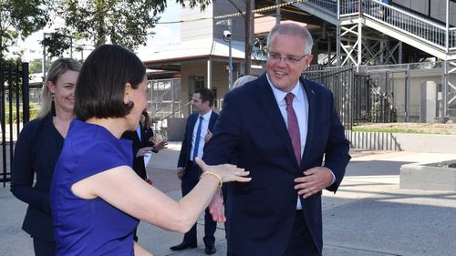 Gladys Berejiklian and Scott Morrison the campaign hustings in Sydney's west.