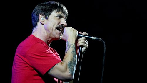 Red Hot Chili Peppers lead singer Anthony Kiedis at the band's Sydney show last week.