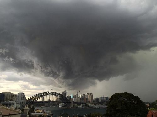 The sky turned from sunshine to darkness within a matter of minutes over the CBD. (@oknermin)