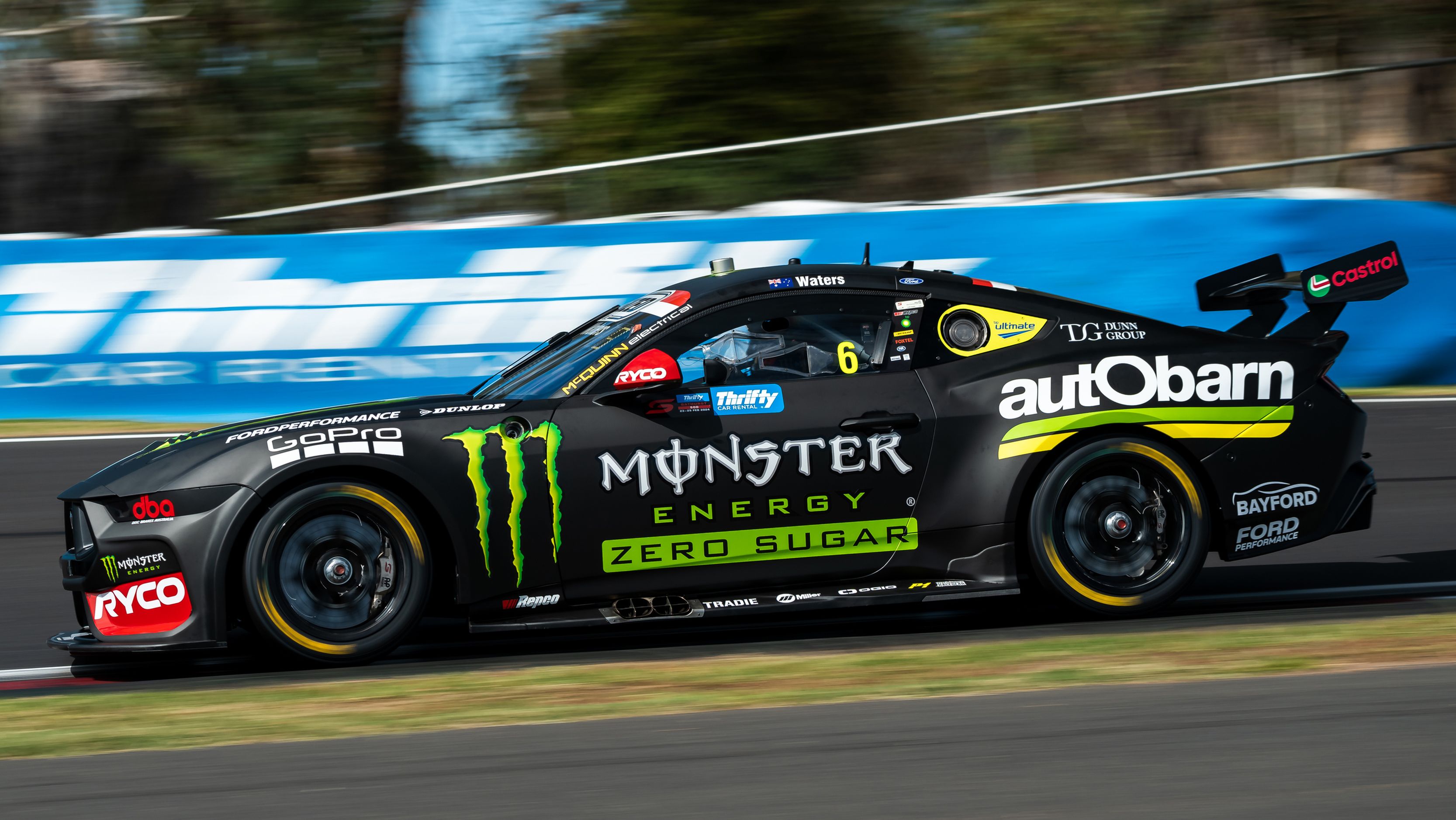 Cameron Waters in his Ford Mustang Supercar at Mount Panorama.