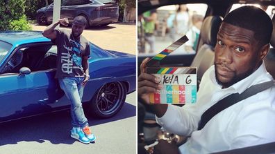 Kevin Hart, posing, car, Instagram