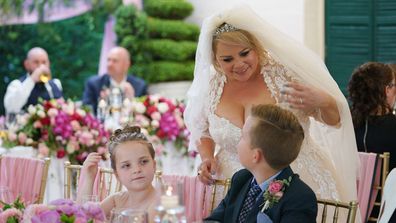 Jo checking in with her kids on her wedding day.