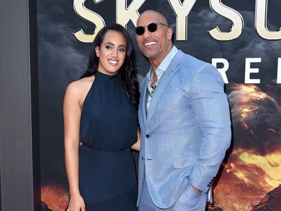 Dwayne Johnson with daughter Simone Garcia Johnson at AMC Loews Lincoln Square on July 10, 2018 in New York City.