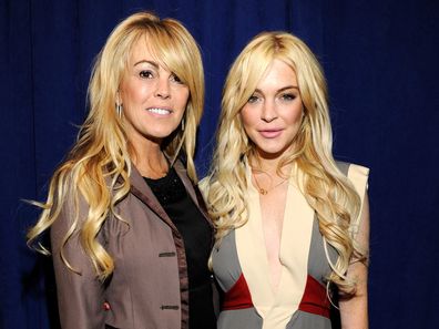  Dina Lohan and Lindsay Lohan attend the Gotti: Three Generations press conference at Sheraton New York Hotel & Towers, Central Park West Room on April 12, 2011 in New York City.