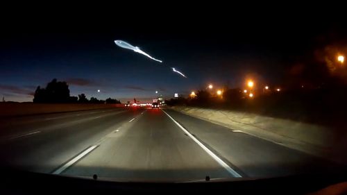 The SpaceX Falcon 9 booster could be seen as far away as Phoenix.