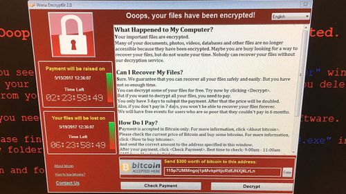 'Ransomware' is malicious software that infects machines, locks them up by encrypting data and demands a ransom to restore access. (AAP)