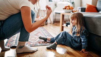 Naughty children kids smacking angry parents