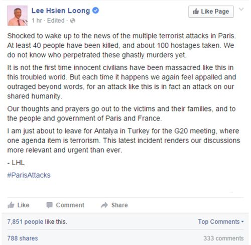 Singaporean politician Lee Hsien Loong. (Facebook/Lee Hsien Loong)