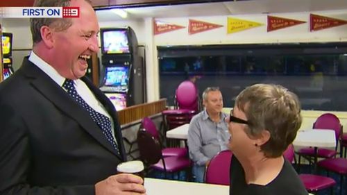 Barnaby Joyce in Lismore. (9NEWS)