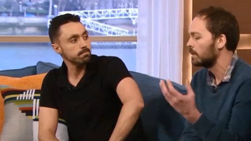 Joey Carbstrong and farmer Jonny Crickmore in a heated debate on This Morning. (ITV)