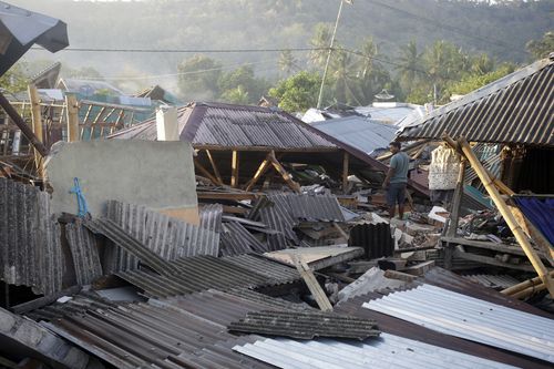 The third tremor added to the 7.0 earthquake that struck the island over the weekend and has killed more than 300 people. Picture: AAP.