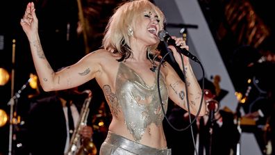 Miley Cyrus during her New Year's Eve performance.