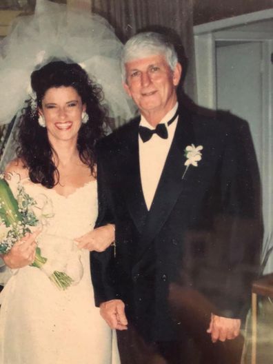 Georgia Lee with her father on her wedding day.