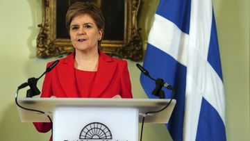 Nicola Sturgeon speaks during a press conference at Bute House in Edinburgh, Wednesday, Feb. 15 2023. 