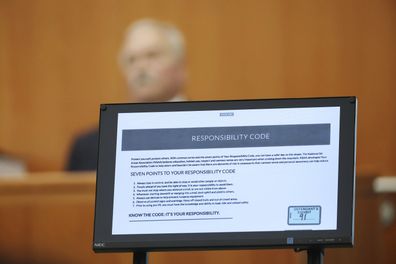 Paul Baugher, Brighton Ski Patrol, testifies about skier safety during Gwyneth Paltrow's trial, Tuesday, March 28, 2023, in Park City, Utah. Paltrow is accused in a lawsuit of crashing into a skier during a 2016 family ski vacation, leaving him with brain damage and four broken ribs.