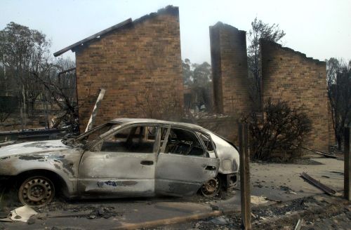 A home and car was destroyed in Chapman. (AAP)