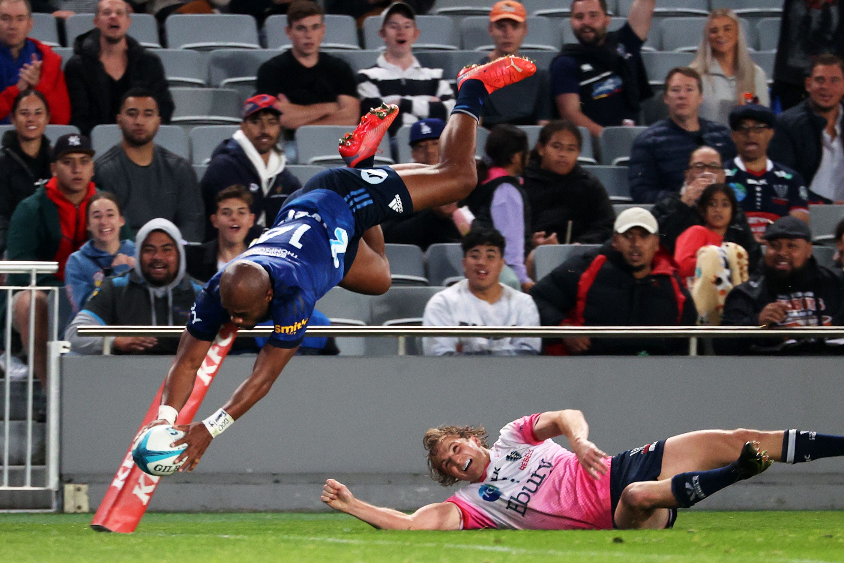 Super Rugby Pacific: Blues embarrass Rebels 71-28 to underline their title favouritism