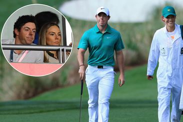 Rory McIlroy with Erica Stoll (inset), and McIlroy with former partner Caroline Wozniacki.