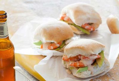 Prawn and avocado rolls with homemade seafood sauce