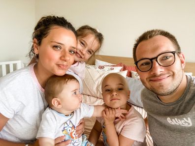 Isla leukaemia mother in hospital with family