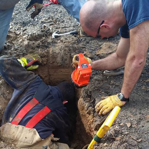 He was found in a sinkhole after 72 hours. (Lisa Van Valkenburgh/ Facebook)