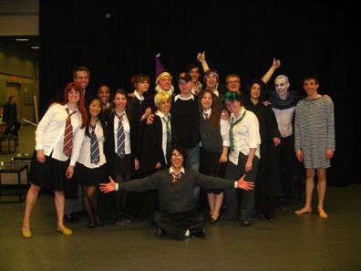 The cast of the original production of A Very Potter Musical.