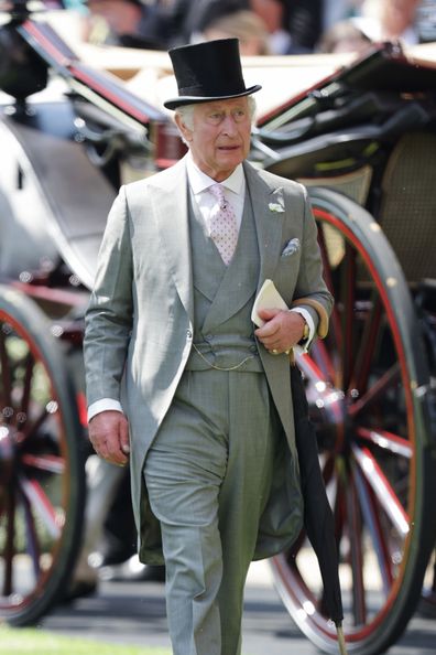 King Charles III attends day three of Royal Ascot 2023 at Ascot Racecourse on June 22, 2023 in Ascot, England 