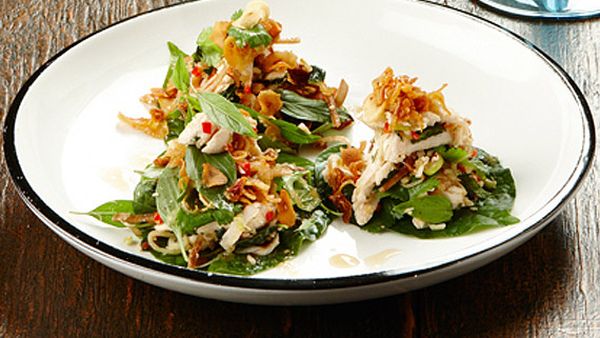 Gary Mehigan's chicken laab betel leaves