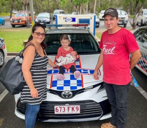 Baby Blake was born in a police station carpark in Queensland