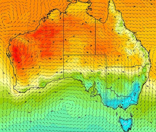 Australia weather forecast cold snap map
