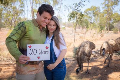 Bindi Irwin shared a post to mark the halfway point in her pregnancy