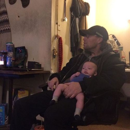 Hunter, pictured with his father earlier this year, was just four months old when he died. Picture: Instagram