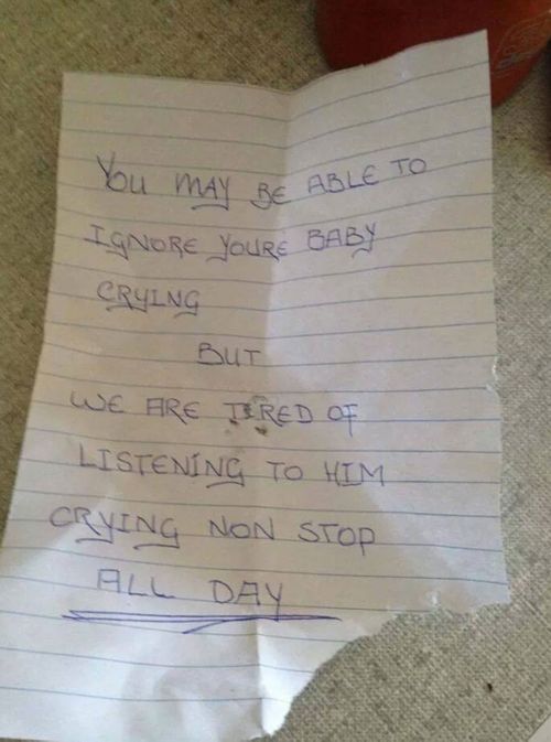 The note left in her mailbox. (Facebook)