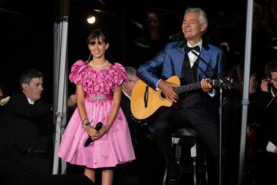 Andrea Bocelli performs with his daughter Virginia at BST Hyde Park on July 5, 2024