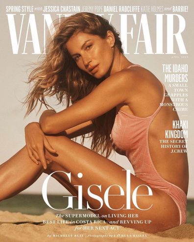 Gisele Bündchen poses for the cover of the April issue of Vanity Fair.
