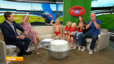 Barry Hall's kid lifts lid on viral celebration