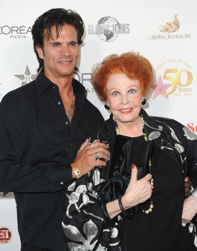 Actor Lorenzo Llamas and actress Arlene Dahl arrive at the Hollywood Walk of Fame's 50th Anniversary Celebration on November 3, 2010 in Hollywood, 