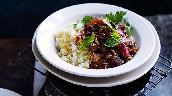 Persian lamb with rhubarb and chelow
