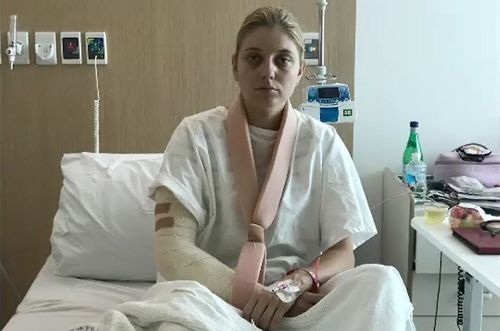 Reporter Alex Bernhardt was hospitalised with an infection in her arm.
