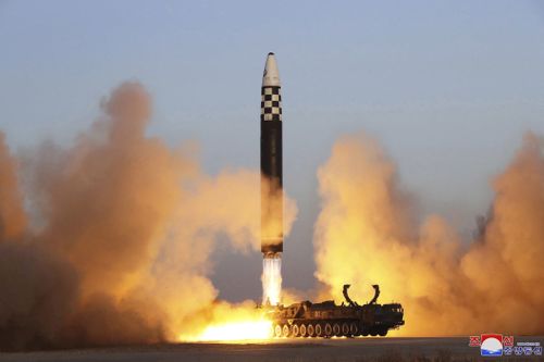 North Korea fires an intercontinental ballistic missile in March 2023.