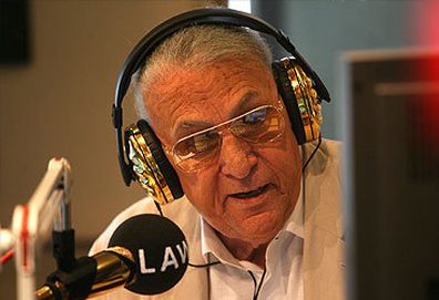 John Laws in radio studio 2007 (Peter Morris/The Sydney Morning Herald)