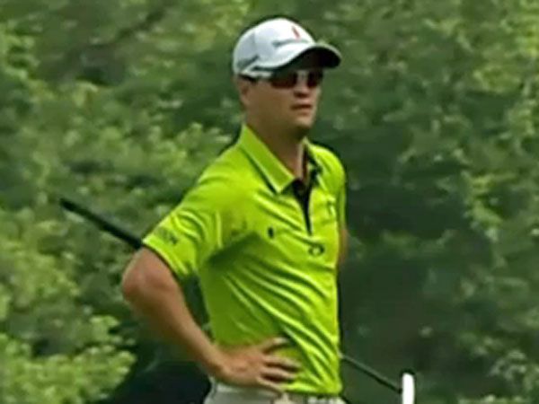 Explosion causes pro golfer to jump in fear