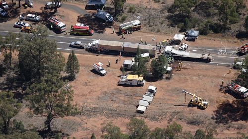 Aerial images show the crash scene. (Supplied)