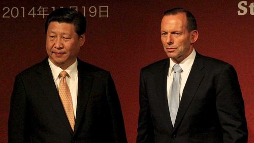 Xi Jinping and Tony Abbott in 2014.