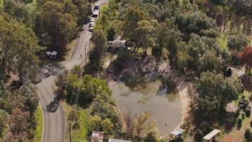 Police said a blue Mitsubishi Lancer hatchback left the roadway near the intersection of Forrest Street and Eason Road in Sawyers Valley and crashed into a dam on a private property at 10pm.