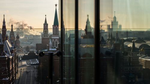 The Kremlin as seen from the roof of the Ritz-Carlton in Moscow.