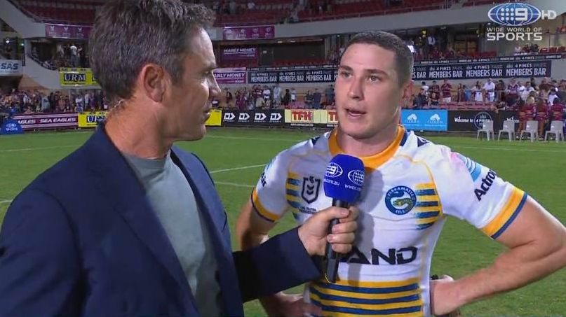 Eels halfback Mitchell Moses speaks to Nine&#x27;s Brad Fittler.