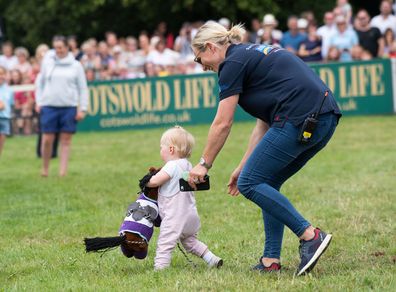 Lena Tindall seen walking with mother Zara 