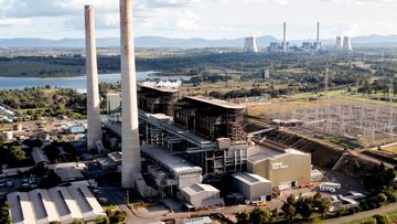 Aerial view of the Liddell Power Station, a coal-fired thermal power station, in Muswellbrook, NSW